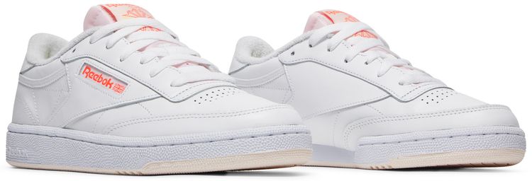 Reebok Wmns Club C 85 White Orange Flare