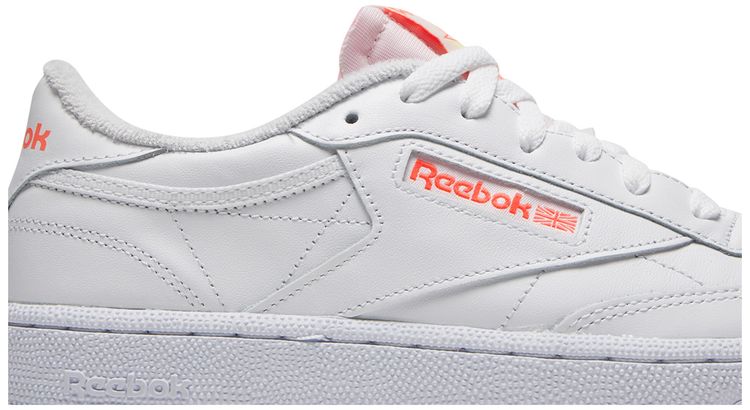 Reebok Wmns Club C 85 White Orange Flare