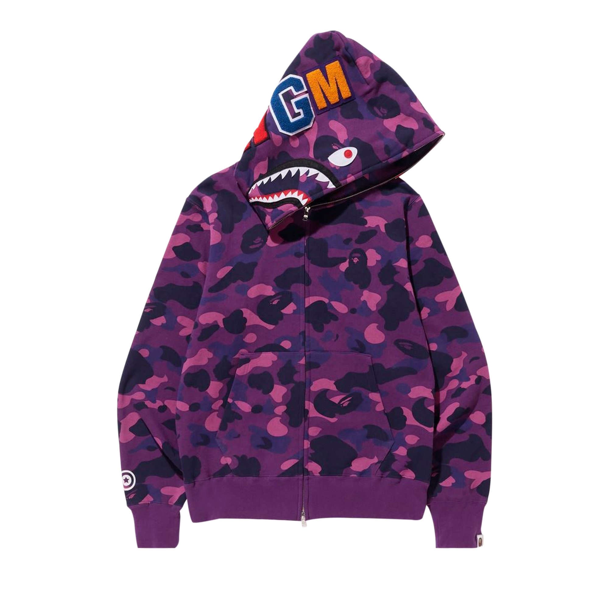 text color camo hoodie purple bape