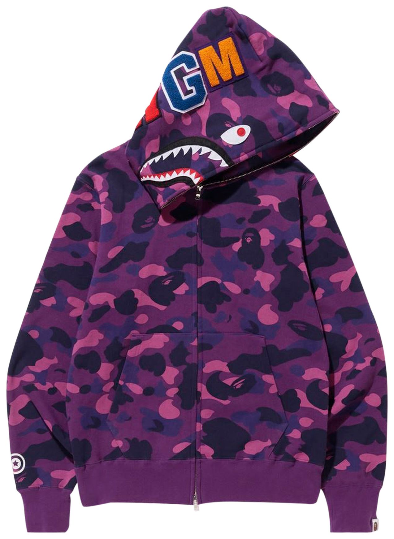 Women Bape Hoodie
 Buy BAPE Color Camo Shark Full Zip Hoo Purple 1H70 115 008