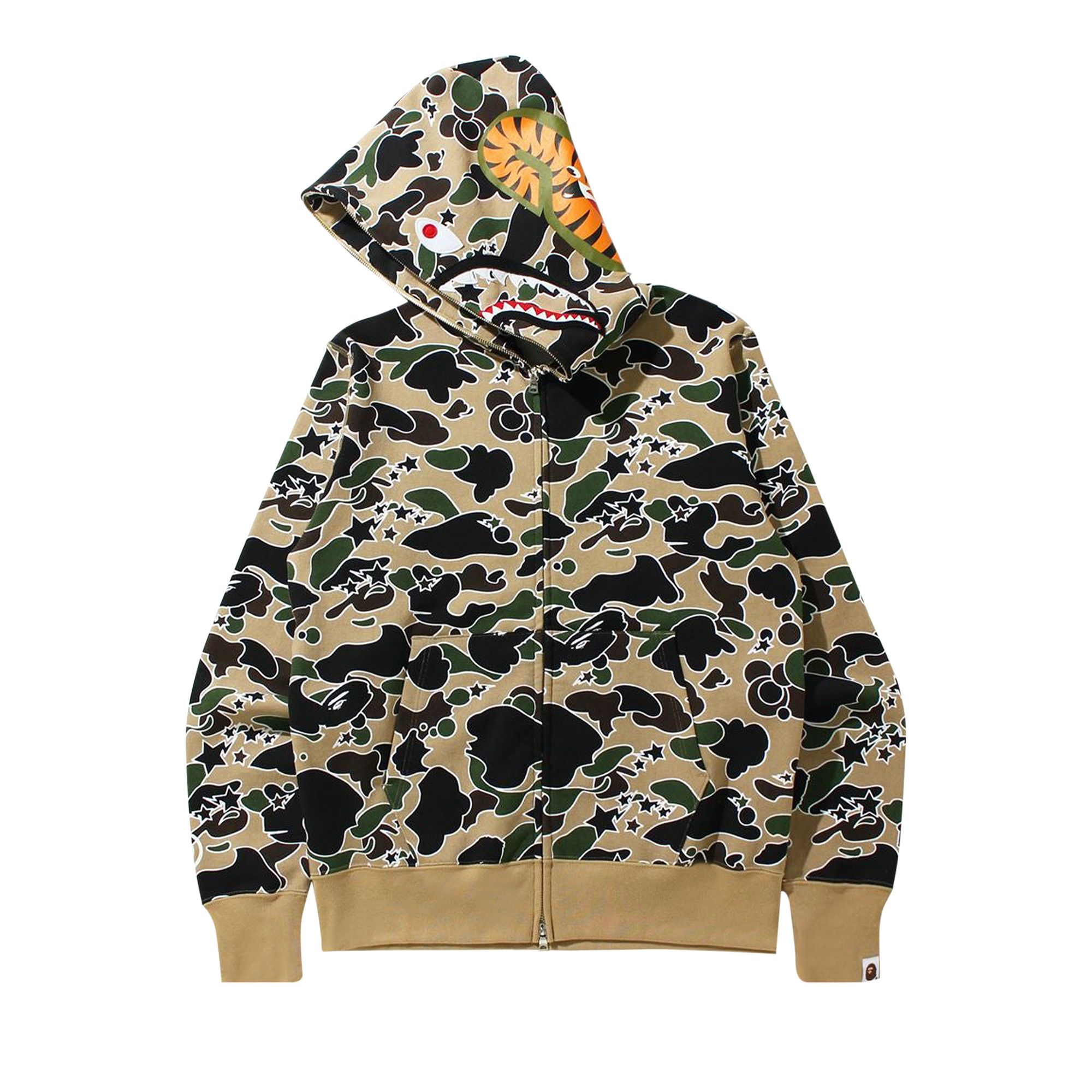 Bape yellow camo shark hoodie hotsell