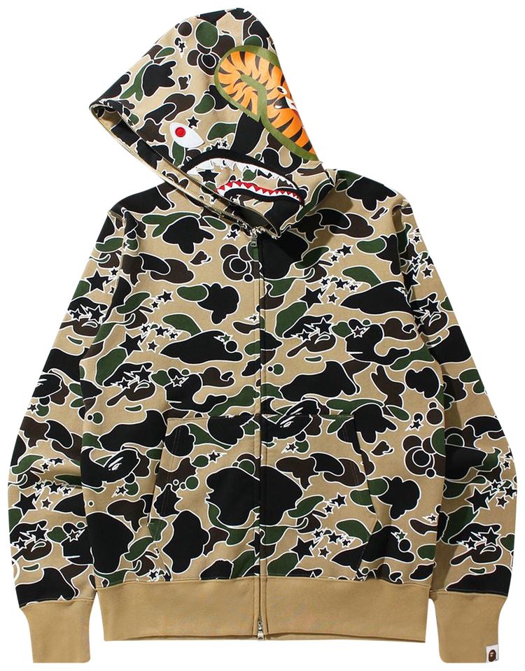 BAPE Sta Camo Shark Zip Hoodie Yellow