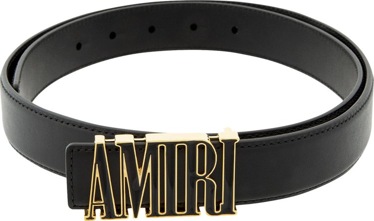 Amiri Nappa Leather Belt 'Gold/Black'