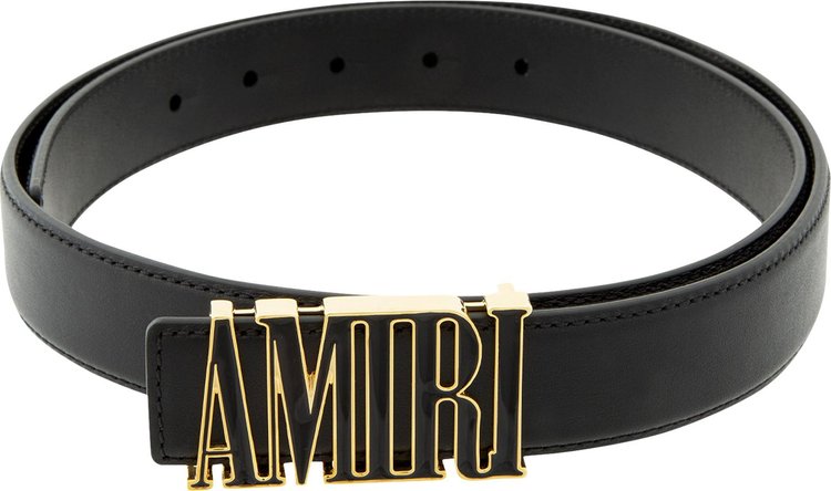 Amiri Nappa Leather Belt GoldBlack