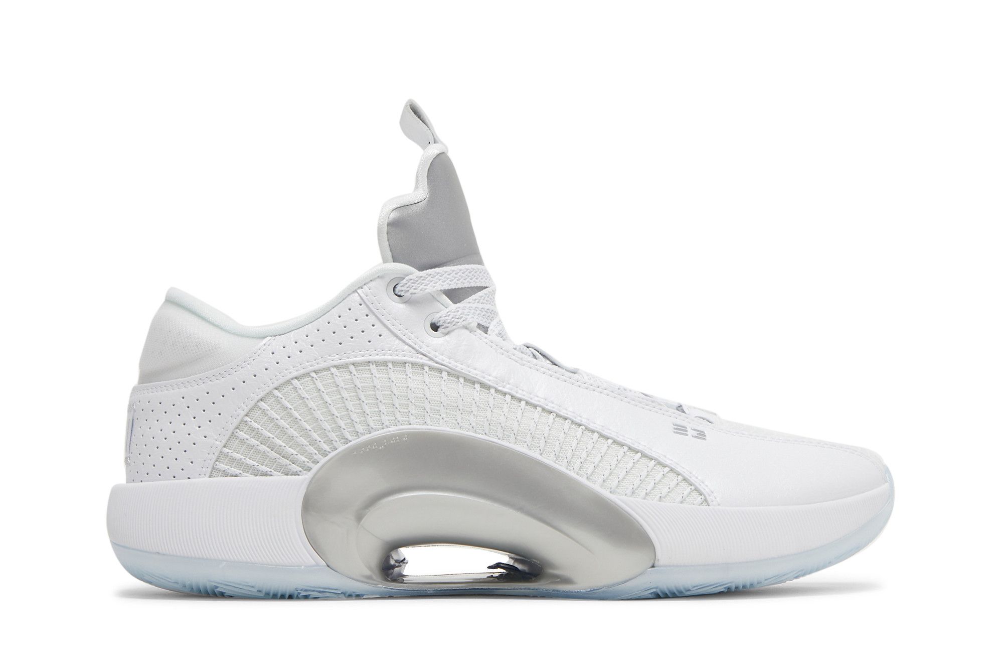 Size 11.0 Air Jordan 35 Low White Metallic Silver
