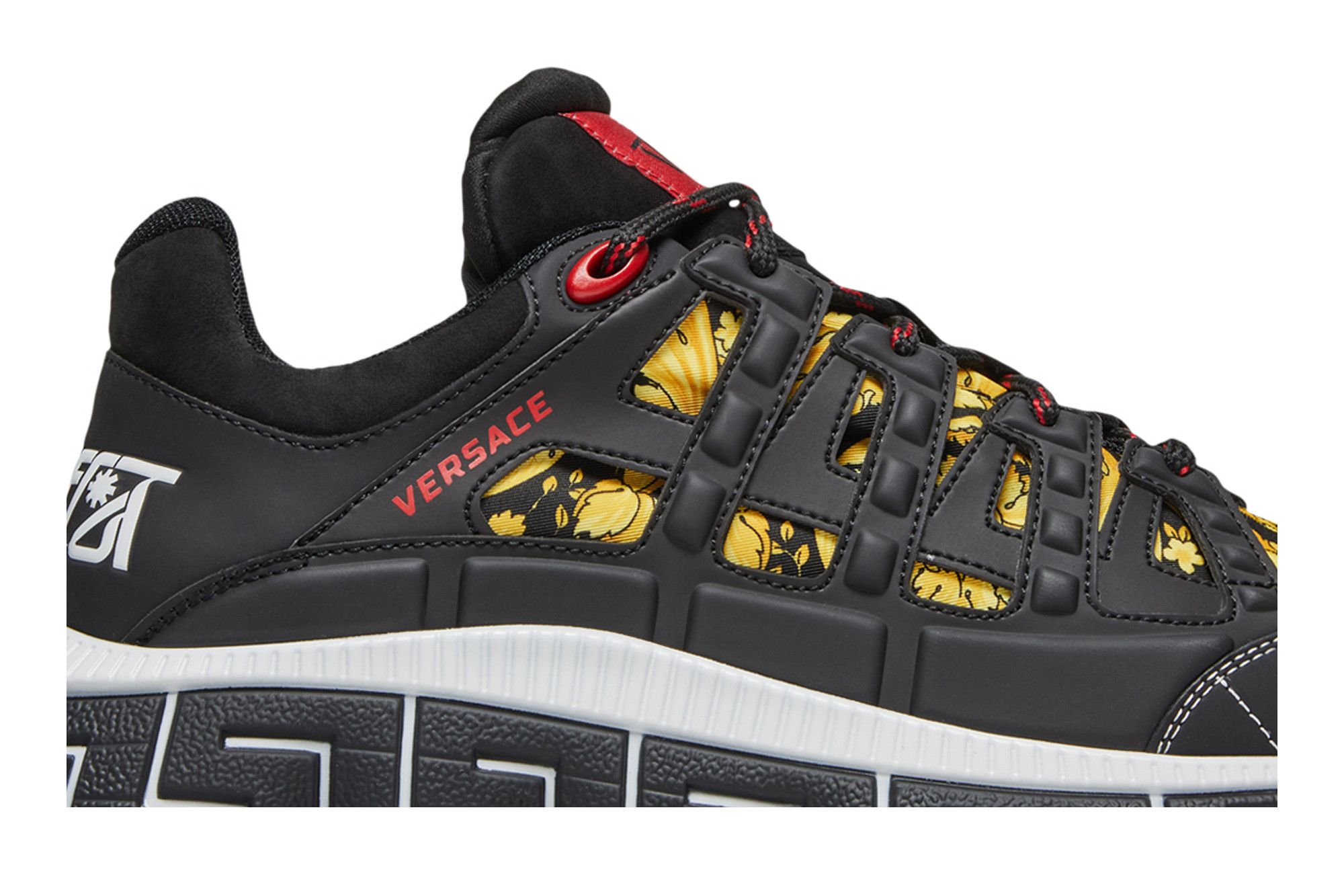 VERSACE★素敵！Leather & Printed Fabric Sneakers Blac Versace Jeans Couture Black Sneakers | italist
