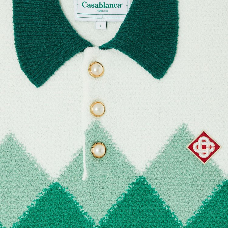 Casablanca Degrade Boucle Polo Green