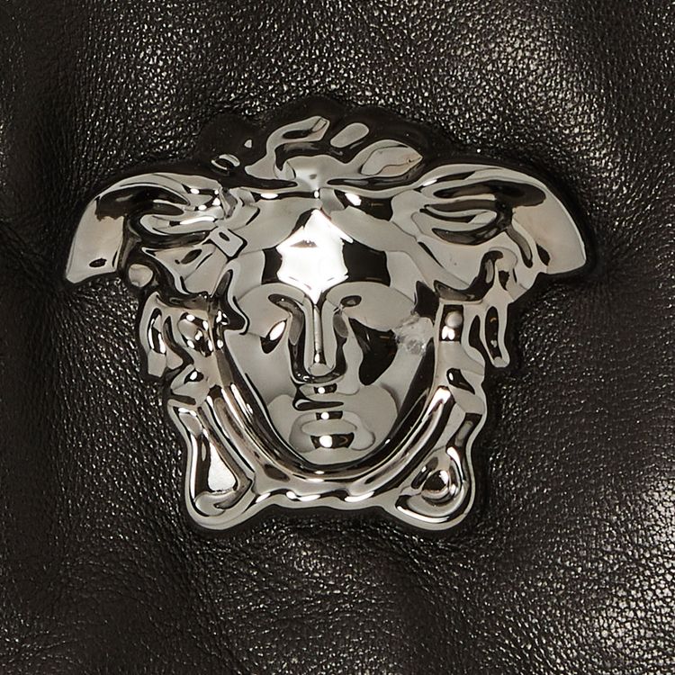 Versace Leather Gloves BlackRuthenium