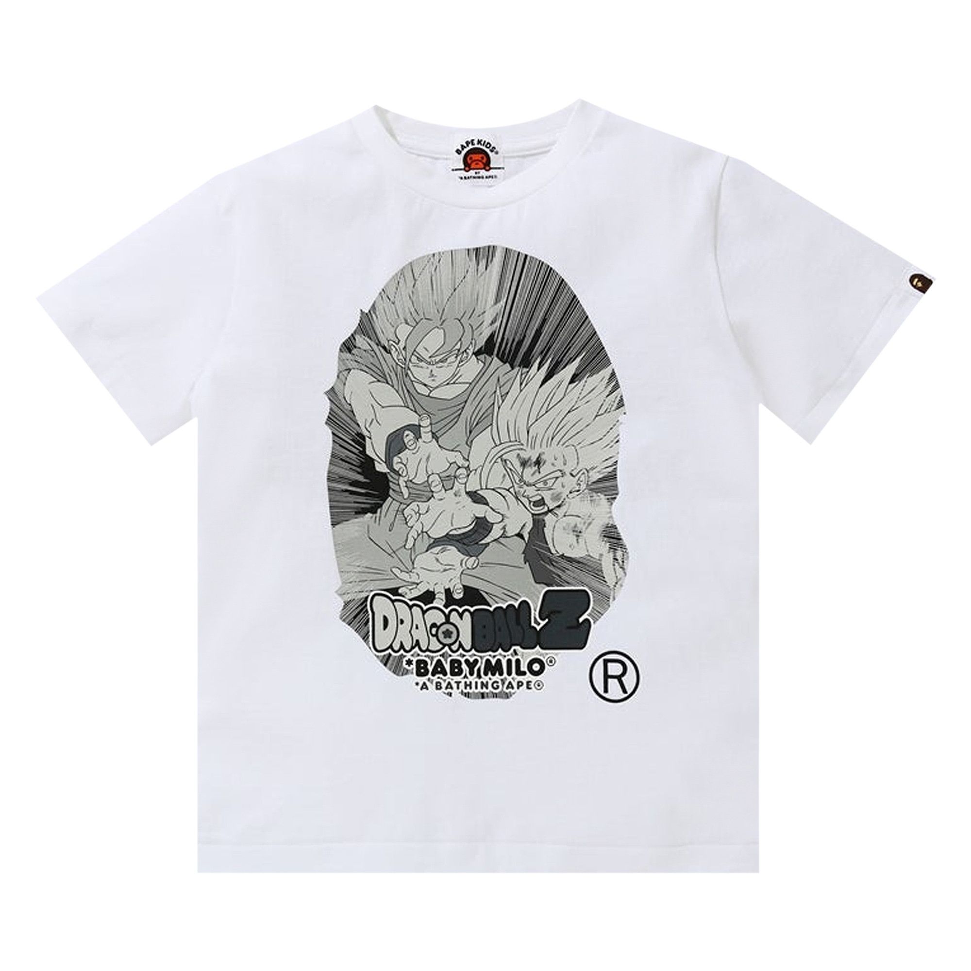 BAPE X DRAGON BALL Z GOHAN & GOKU BIG APE HEAD TEE White