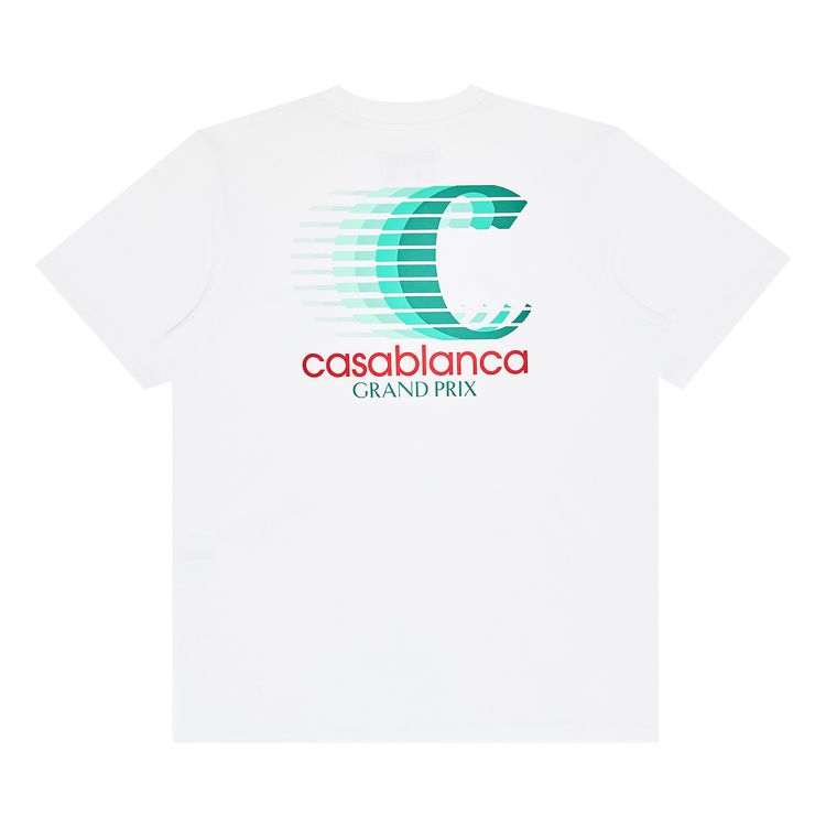 Casablanca Grand Prix Logo Double Sided T Shirt White