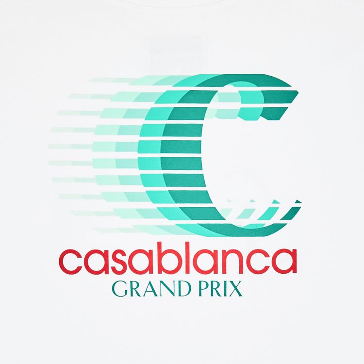 Casablanca Grand Prix Logo Double Sided T Shirt White