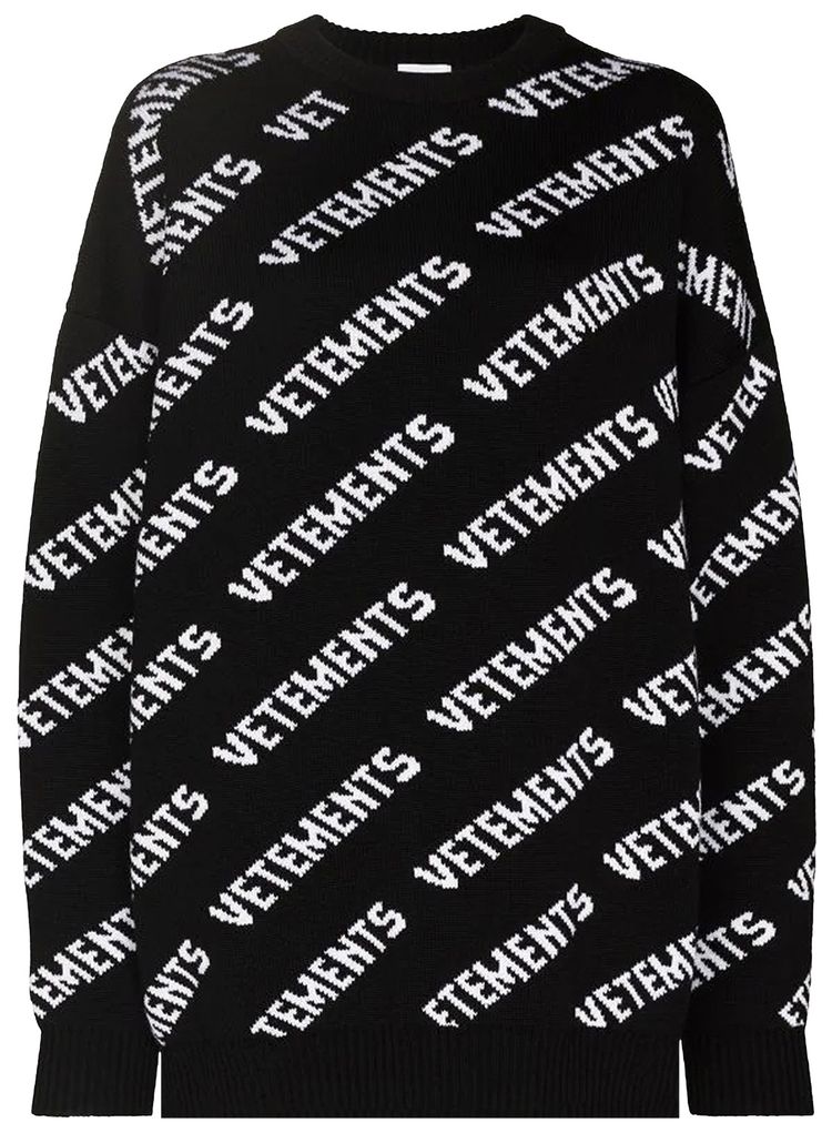 Vetements Monogram Knitted Jumper Black