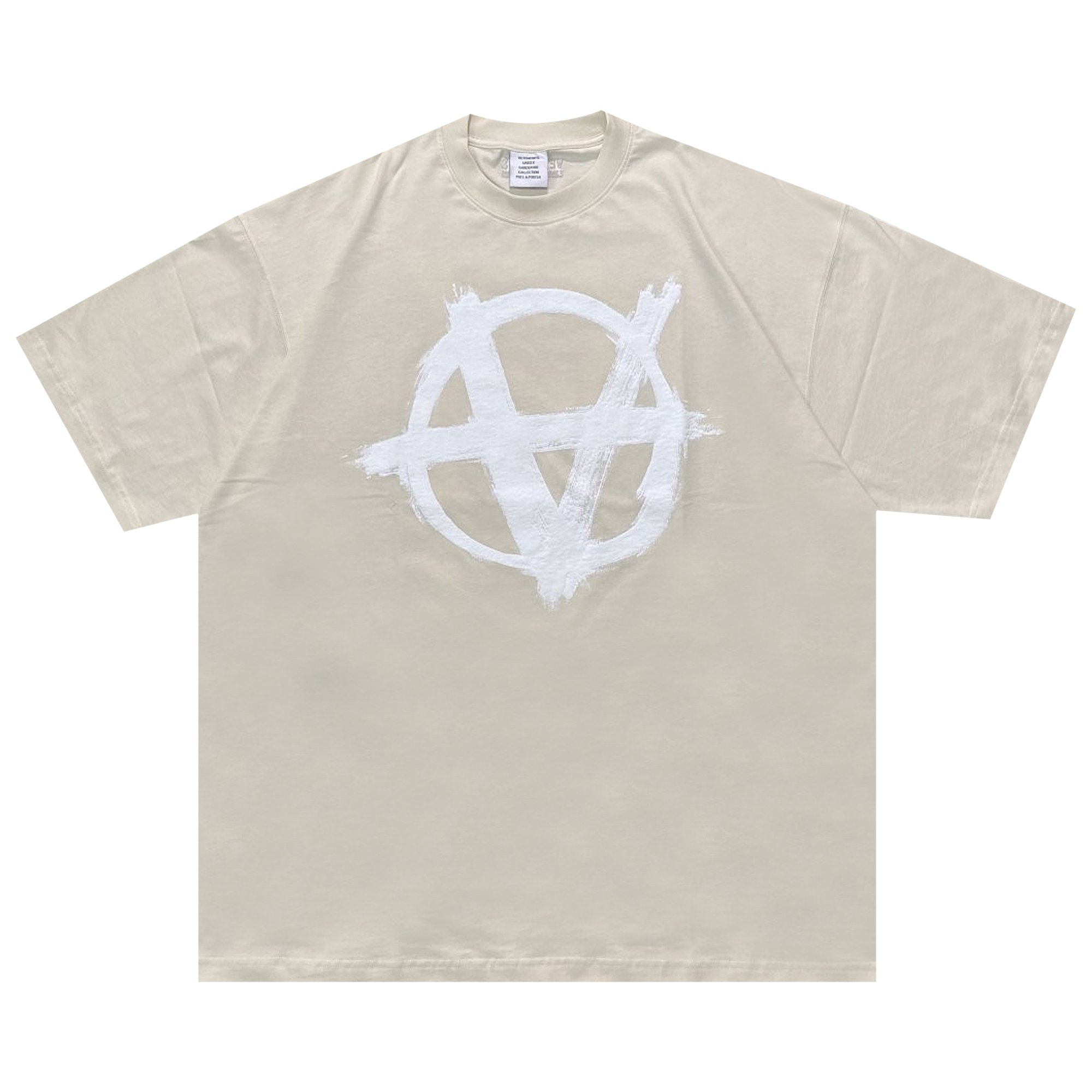 Buy Vetements Double Anarchy Logo T-Shirt 'Off White/White