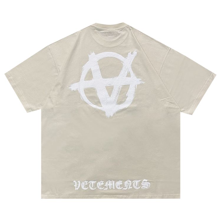 Vetements Double Anarchy Logo T Shirt Off WhiteWhite