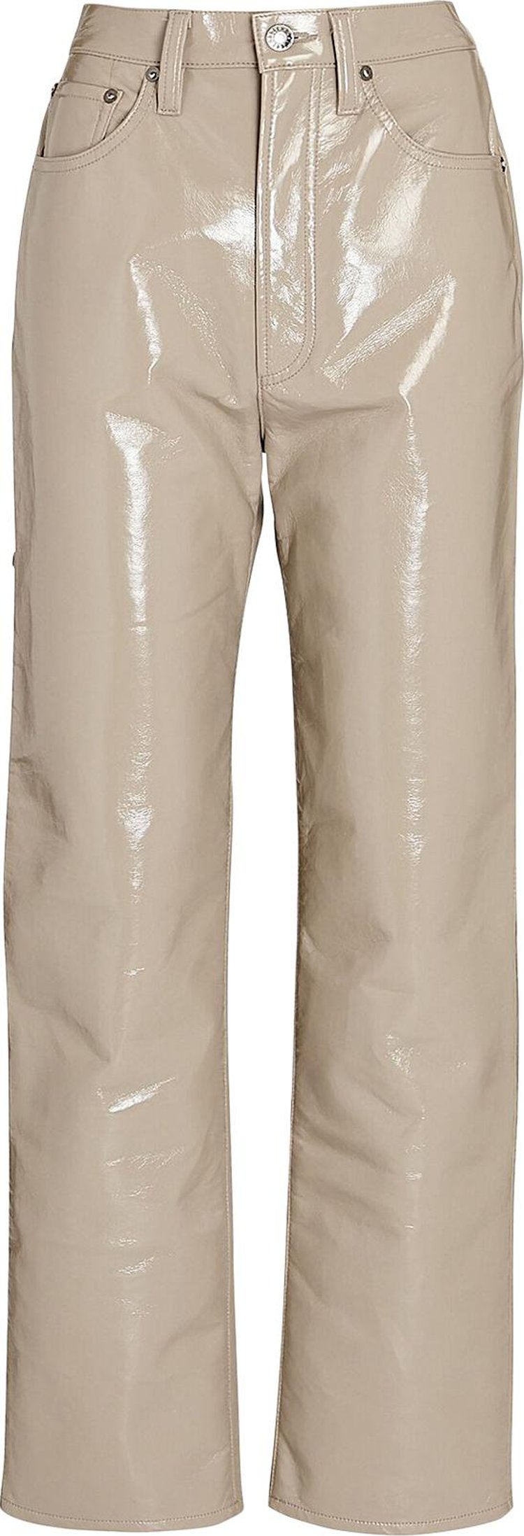 Agolde Recycled Leather 90's Pinch Waist Jean 'Beige'