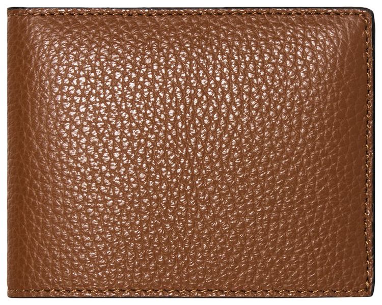 Amiri Pebbled Logo Bifold Wallet Brown