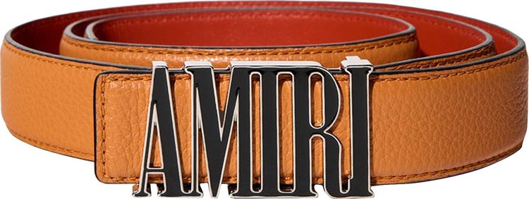 Amiri Pebbled 3cm Belt Orange