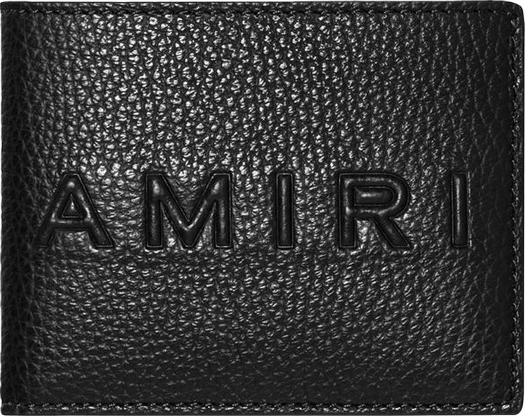 Amiri Pebbled Logo Bifold Wallet 'Black'