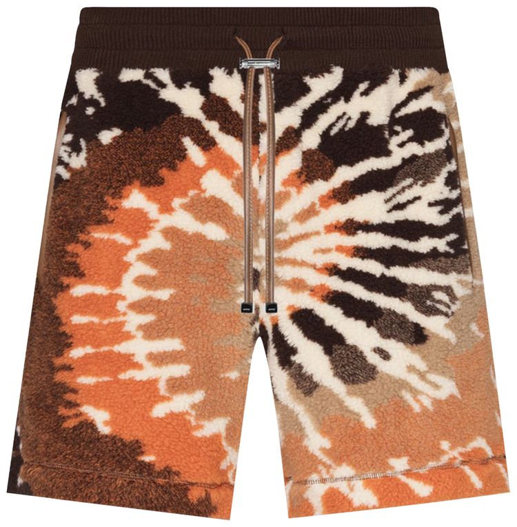 Amiri Tie Dye Polar Fleece Shorts OrangeBlack