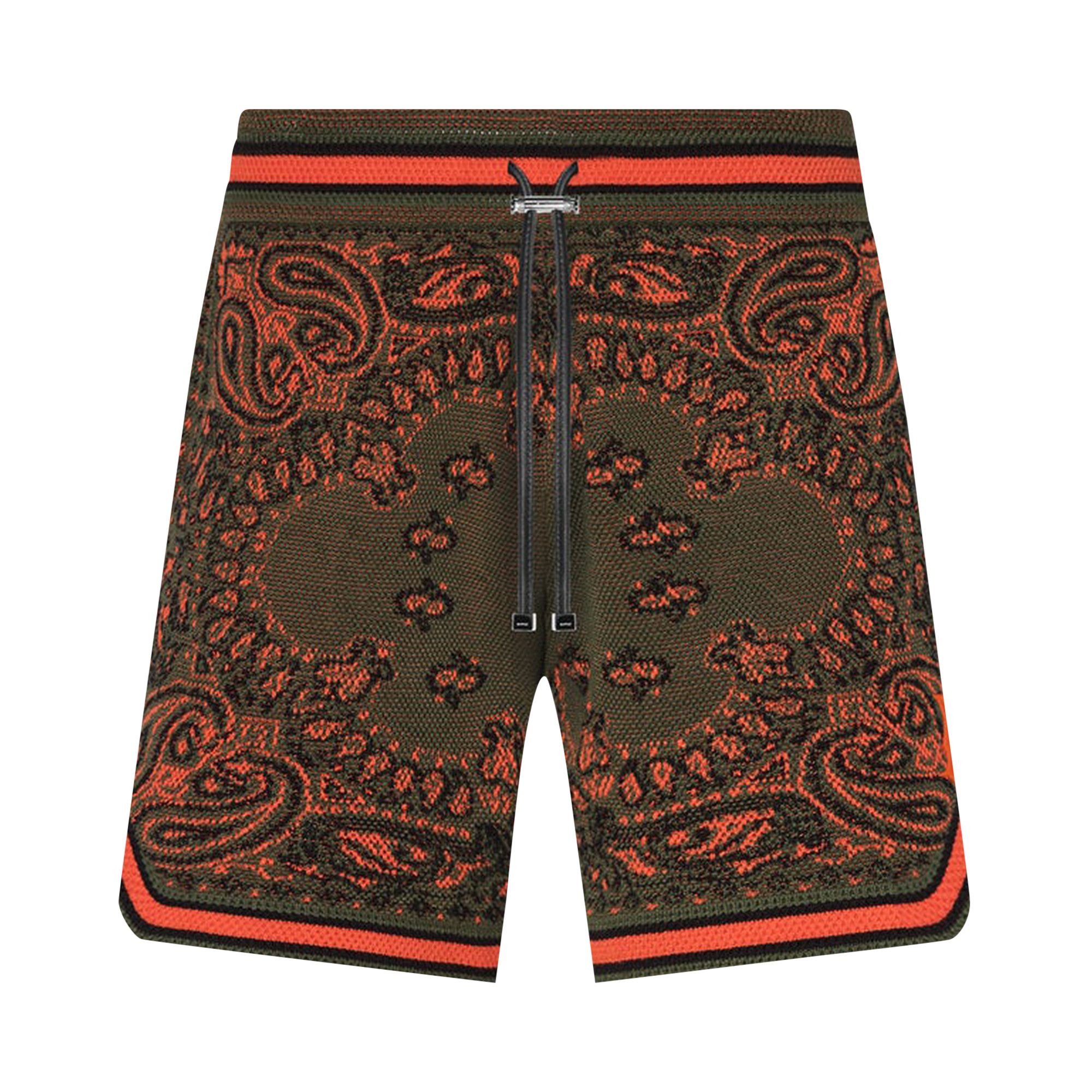 Buy Amiri Bandana B-Ball Short 'Green/Orange' - PS22MKB001 352