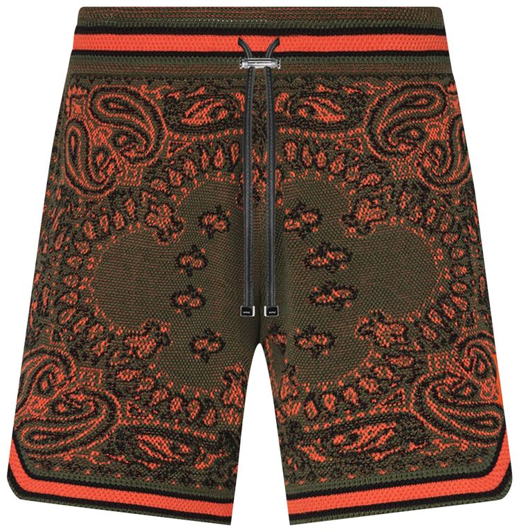 Amiri Bandana B Ball Short GreenOrange