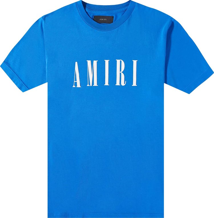 Amiri - paint-splatter logo-jacquard Silk-twill Shirt - Mens - Blue Multi