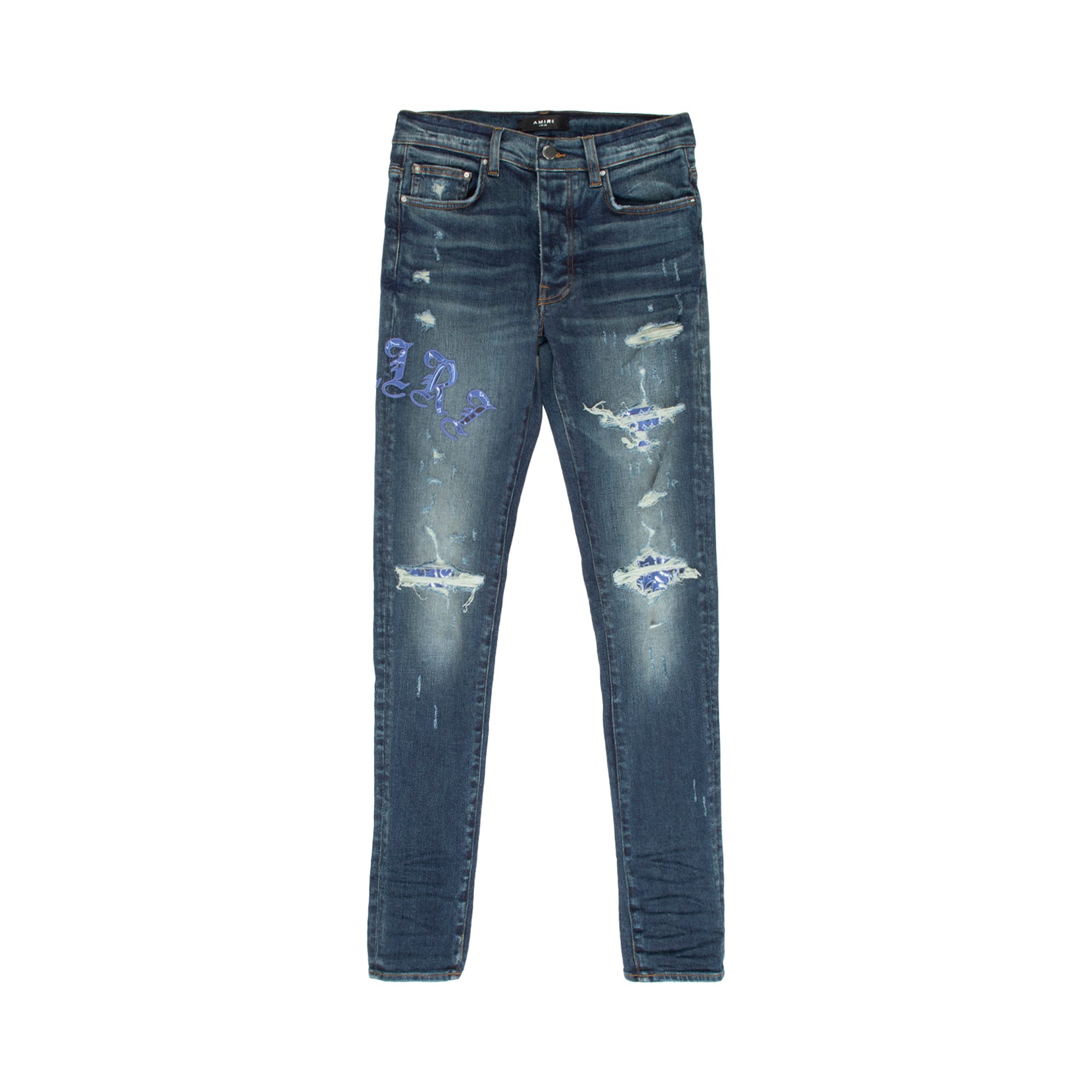 Amiri Skinny Old English Logo Jean 'Deep Classic'