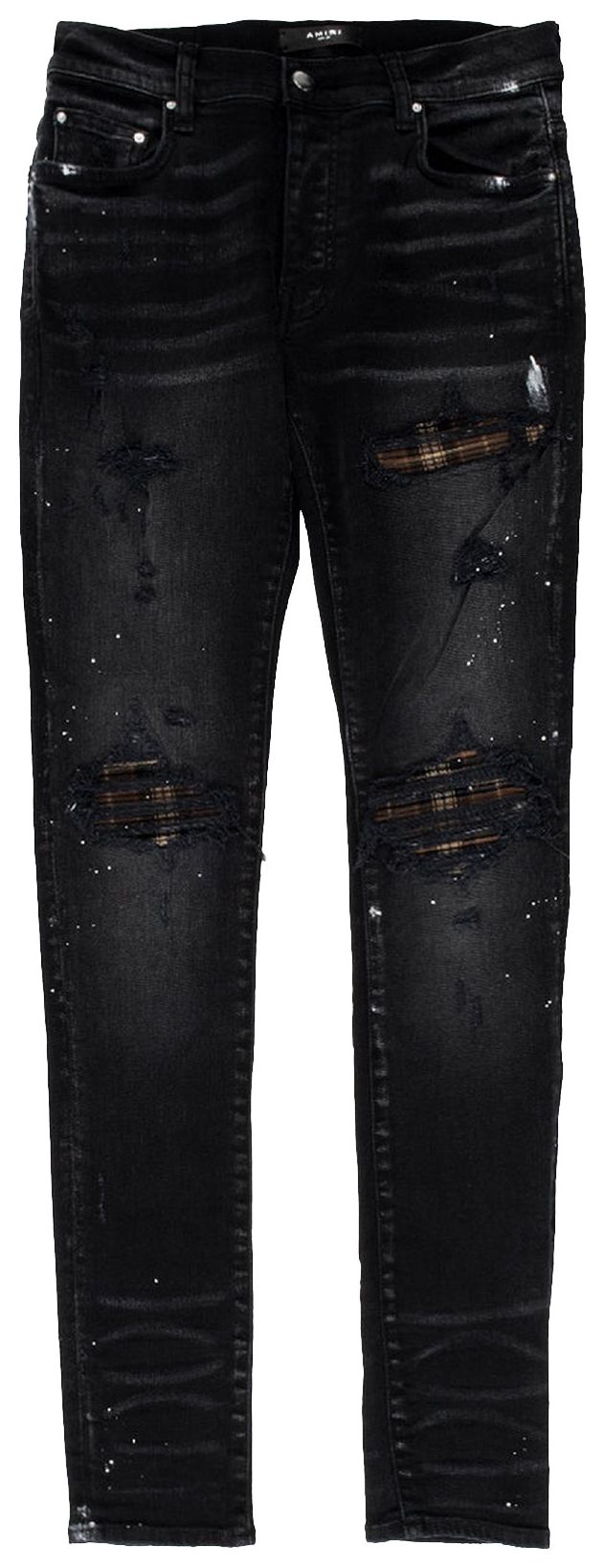 Amiri MX1 Plaid Jean Aged Black