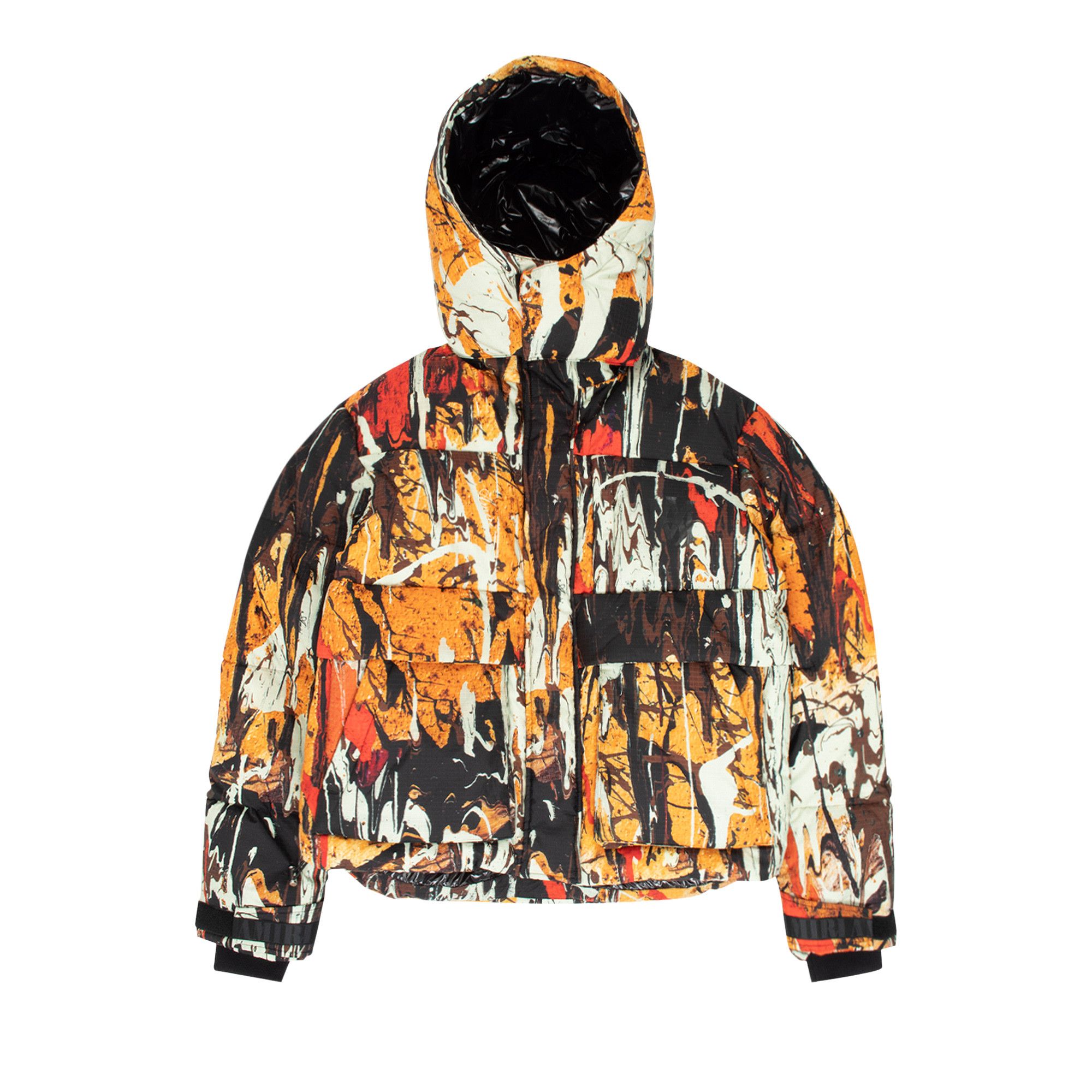 Buy Amiri Splatter Down Puffer Jacket 'Orange' - PS22M0L006