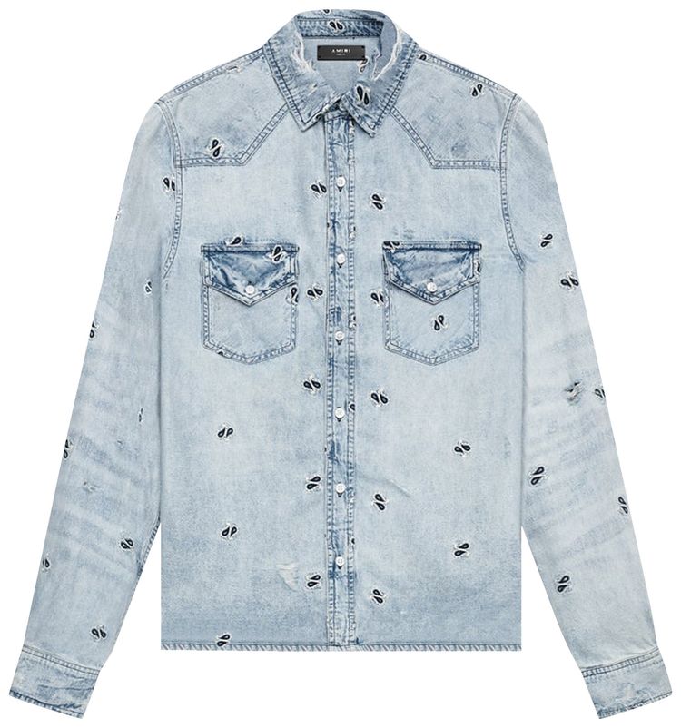 Amiri Embroidered Paisley Shirt Light Vintage