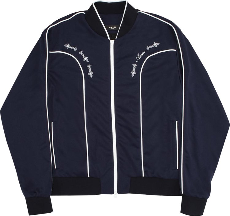 Buy Amiri Sheen Track Jacket 'Navy' - MAS024 410 NAVY | GOAT