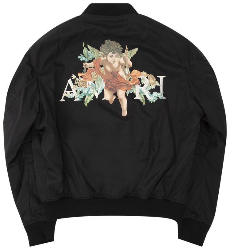 Amiri Cherub Silk Bomber Black