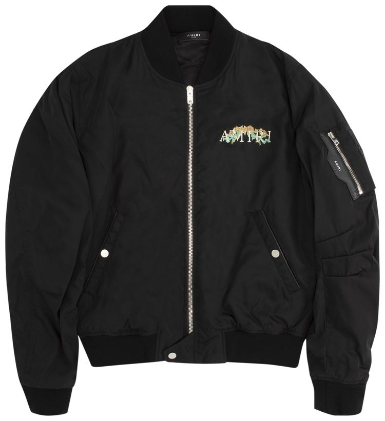 Amiri Cherub Silk Bomber Black