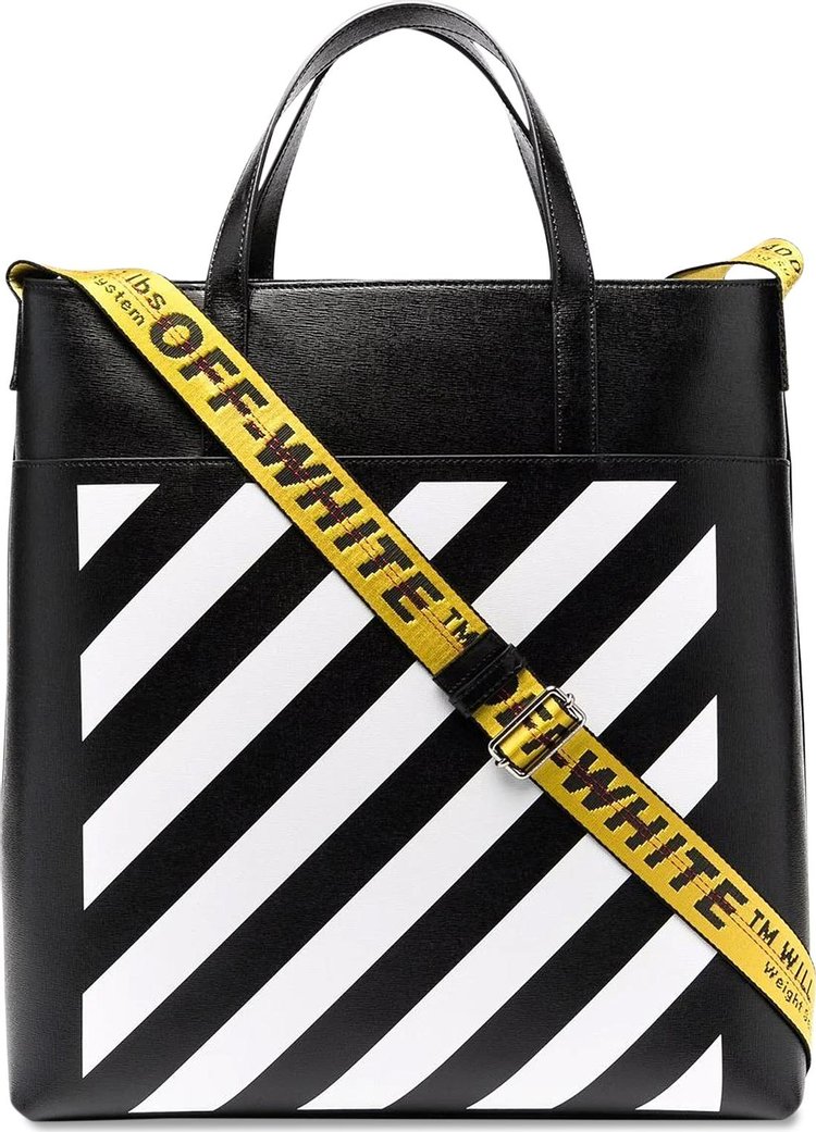 Off White Diagonal Binder Flap Bag Black / White leather ref.1006166 - Joli  Closet