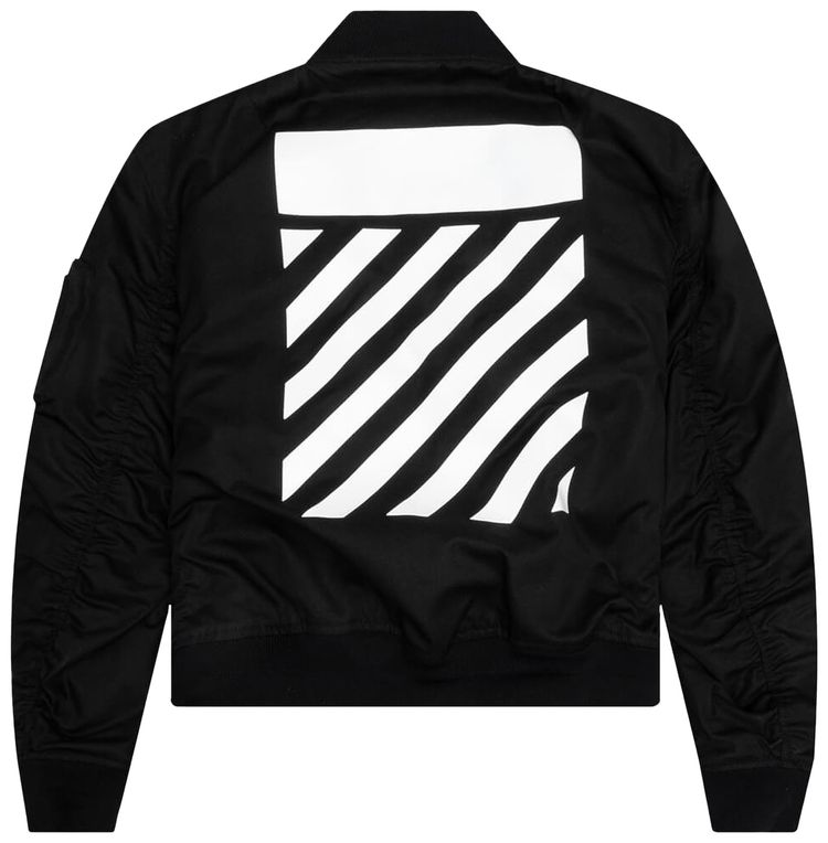 Off White Diag Tab Bomber Jacket BlackWhite