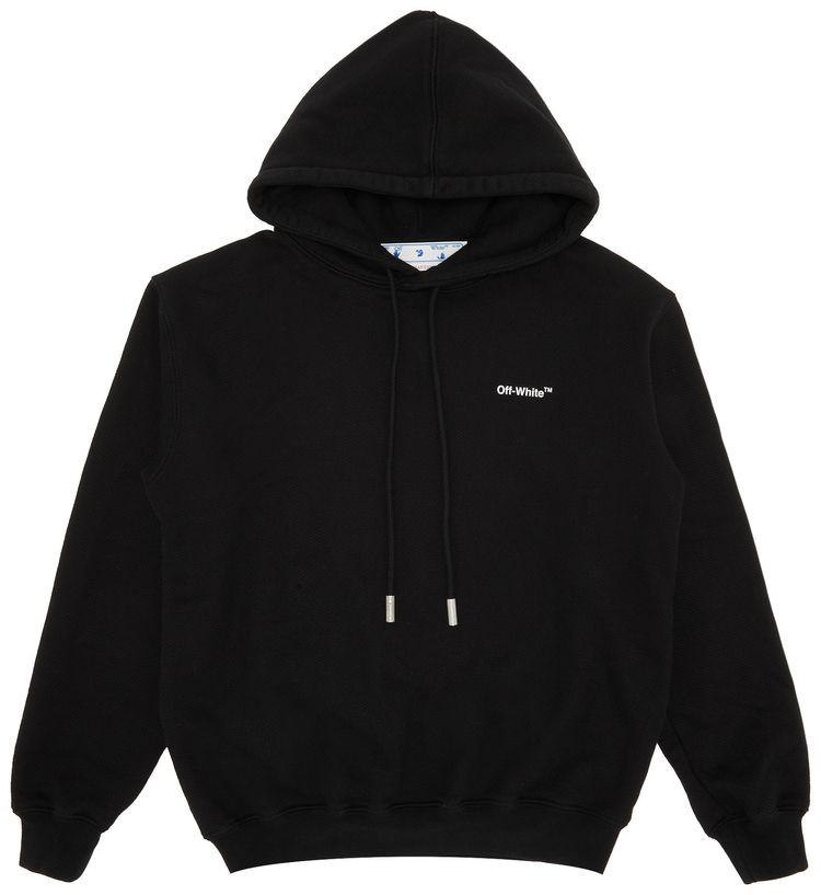 Off White Diag Regular Hoodie BlackWhite