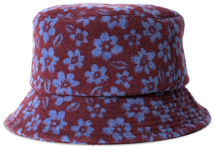 thisisneverthat Floral Fleece Bucket Hat Burgundy