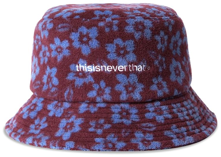 thisisneverthat Floral Fleece Bucket Hat Burgundy