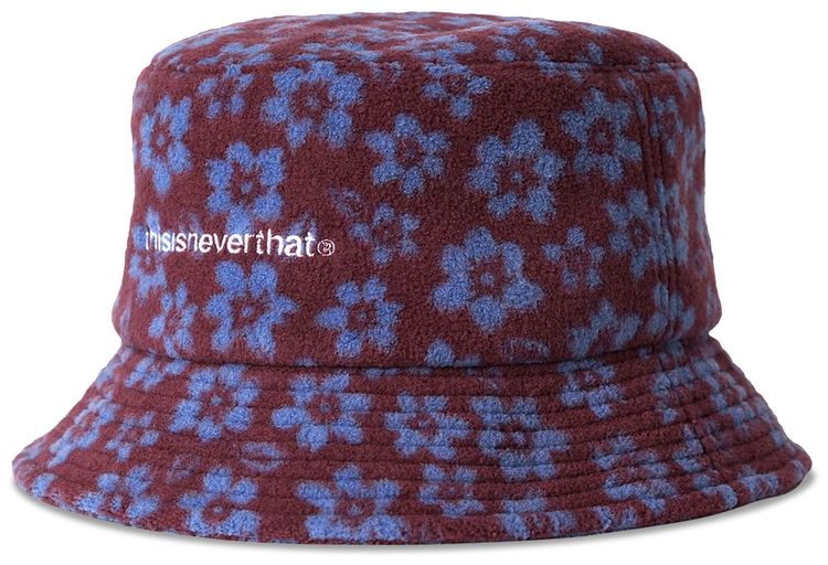 thisisneverthat Floral Fleece Bucket Hat Burgundy