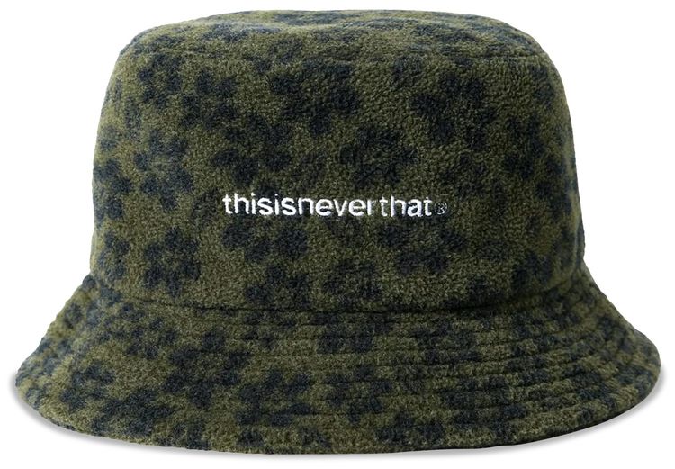thisisneverthat Floral Fleece Bucket Hat Olive