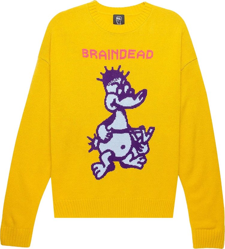 Brain Dead Slingshot Knit Sweater 'Mustard'