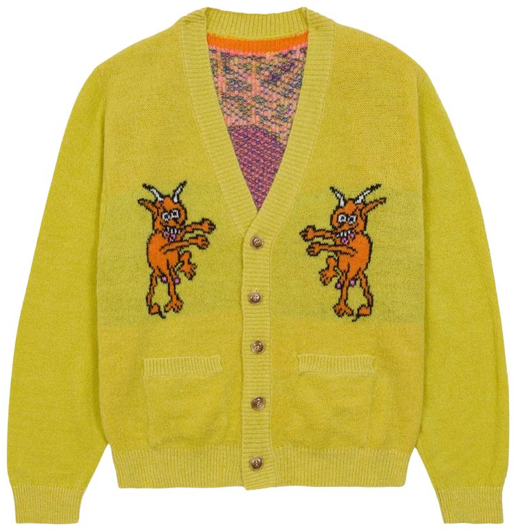 Brain Dead Devils Cardigan Gold