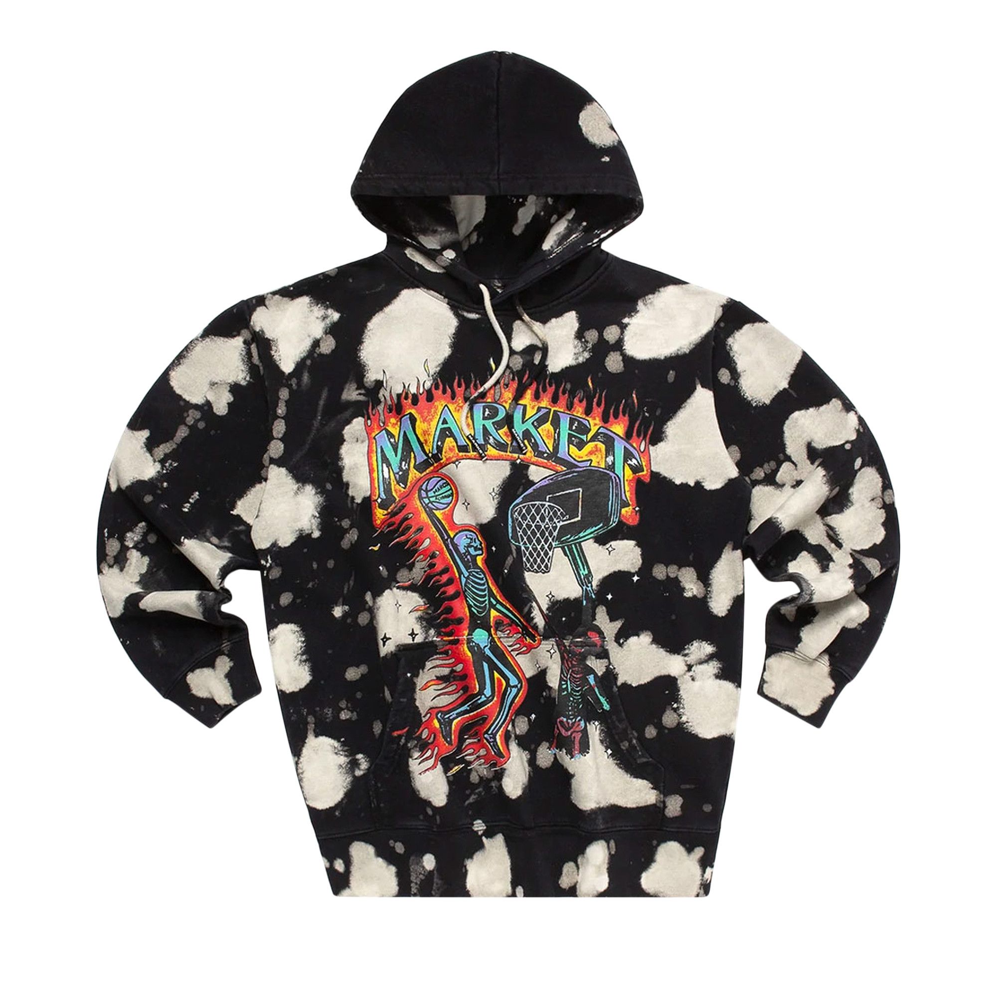 Buy Chinatown Market Skelly Digital Dunk Hoodie Black Bleach Dye 397000206 BLAC GOAT