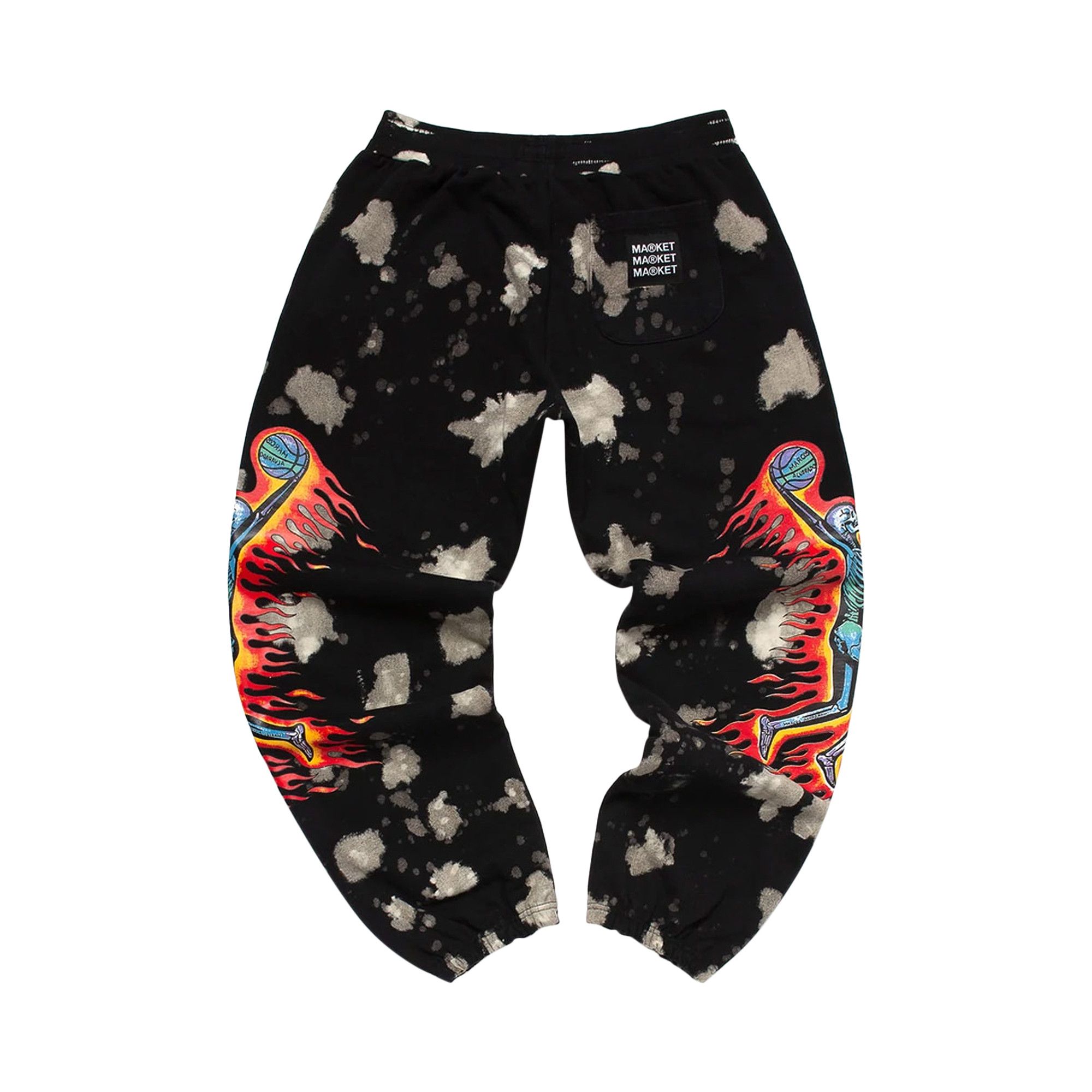Buy Chinatown Market Skelly Digital Dunk Sweatpants Black Bleach Dye 395000246 BLAC GOAT