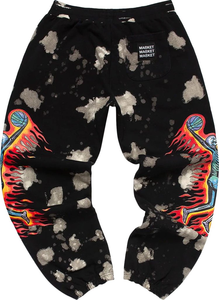 Chinatown Market Skelly Digital Dunk Sweatpants Black Bleach Dye