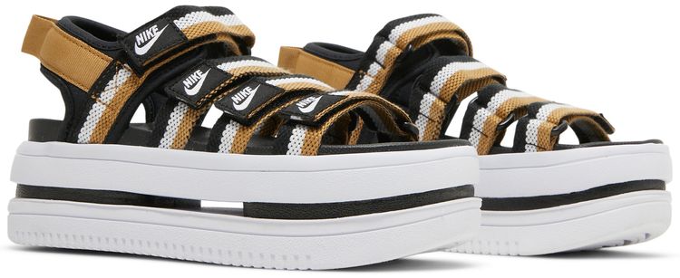 Nike Wmns Icon Classic Sandal Black Metallic Gold