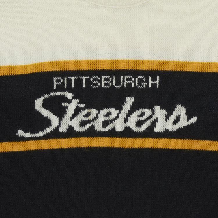 Vintage NFL Authentic Pro Line By Cliff Engle Pittsburgh Steelers Crewneck Sweater CreamBlackGold