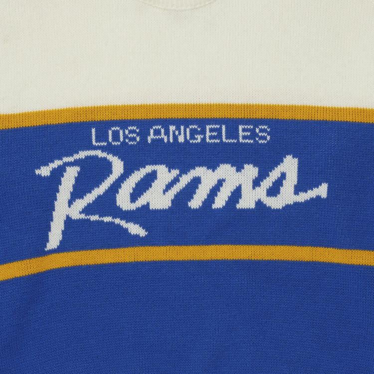 Vintage NFL Authentic Pro Line By Cliff Engle Los Angeles Rams Crewneck Sweater CreamRoyal BlueGold