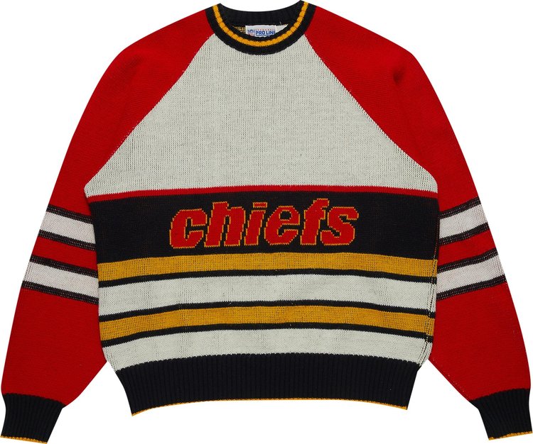 Vintage NFL Authentic Pro Line By Cliff Engle Kansas City Chiefs Crewneck Sweater 'Cream/Red/Black/Gold'