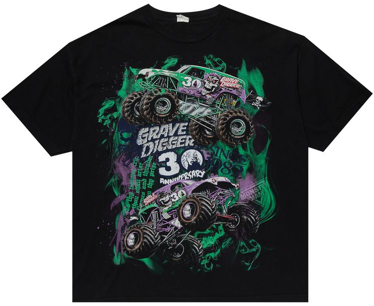 Vintage Monster Jam Gravedigger 30th Anniversary Tee Black
